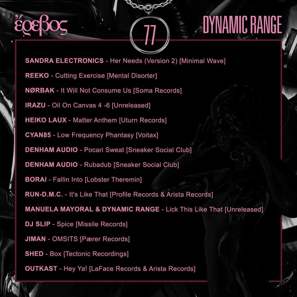 Tracklist pt.3 of Dynamic Range for Erevos